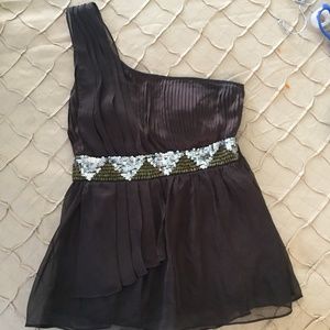 Marineblu Single Shoulder Blouse